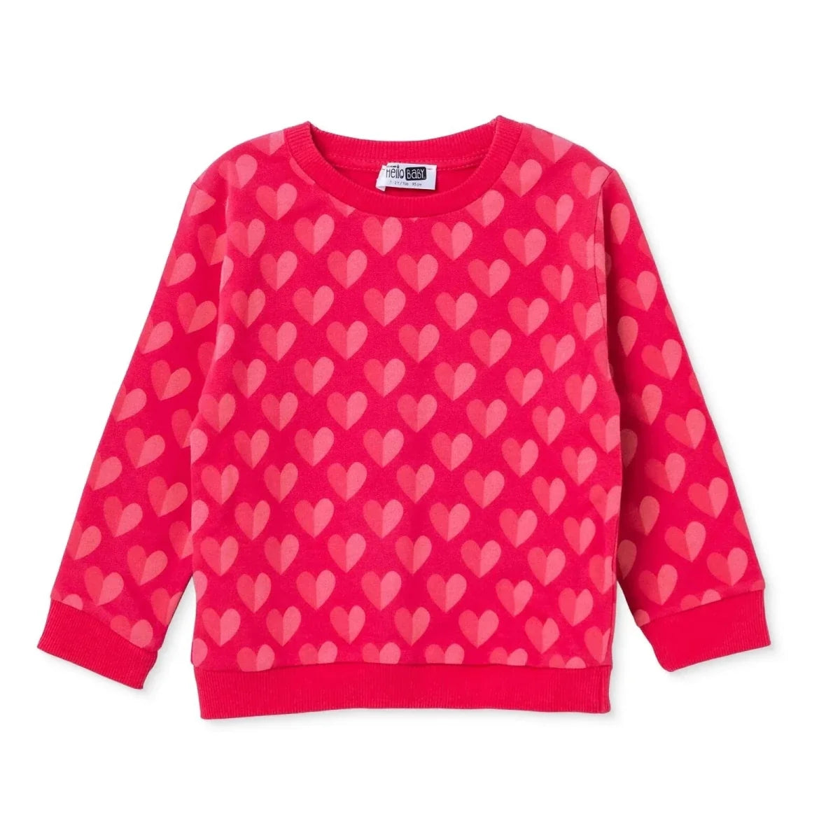 HelloBaby Heart Print Brushed Loopback Baby Sweatshirt (3-6 Months to 4-5 Years)