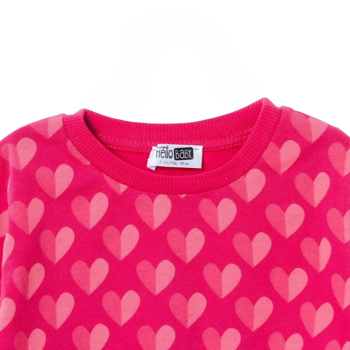 HelloBaby Heart Print Brushed Loopback Baby Sweatshirt (3-6 Months to 4-5 Years)
