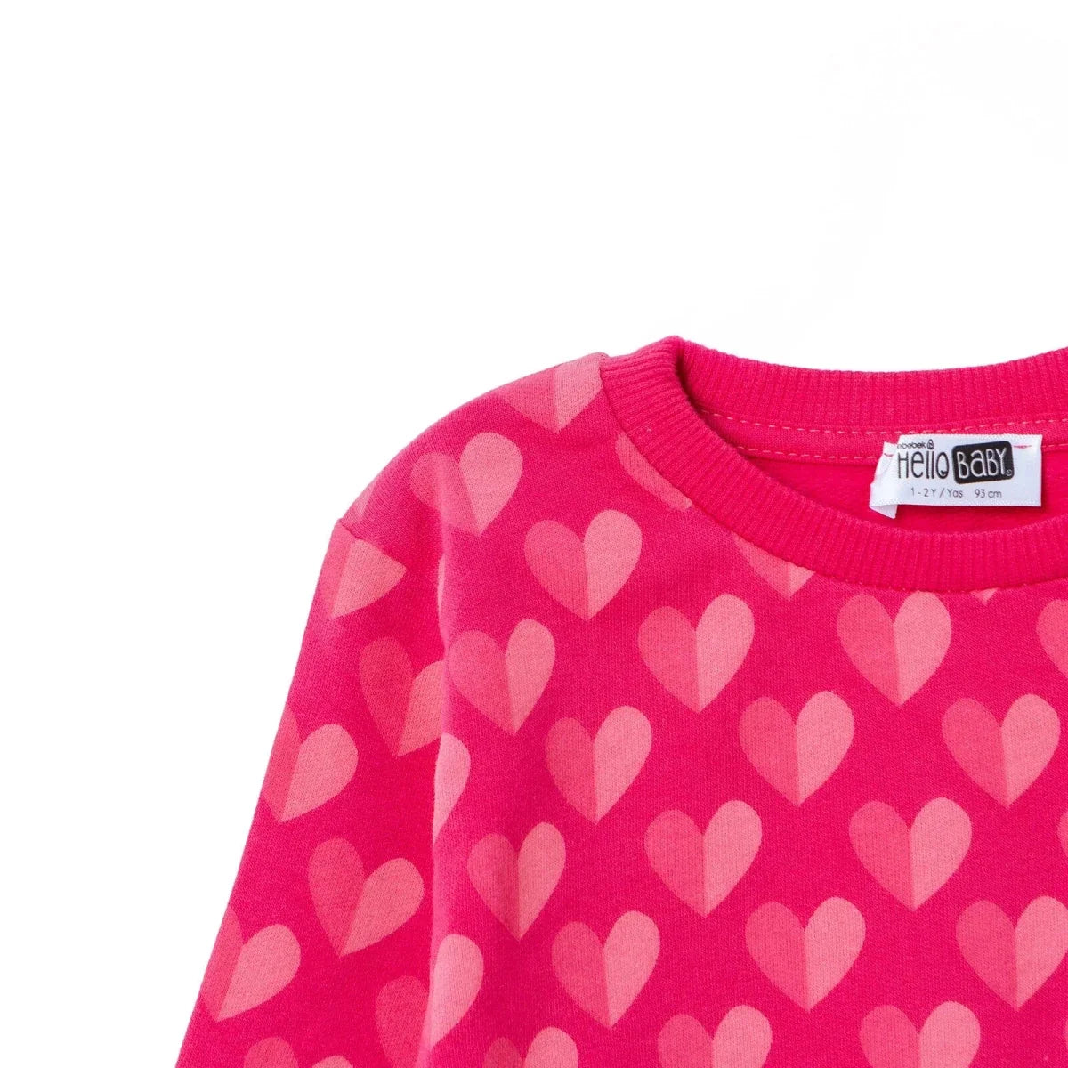 HelloBaby Heart Print Brushed Loopback Baby Sweatshirt (3-6 Months to 4-5 Years)