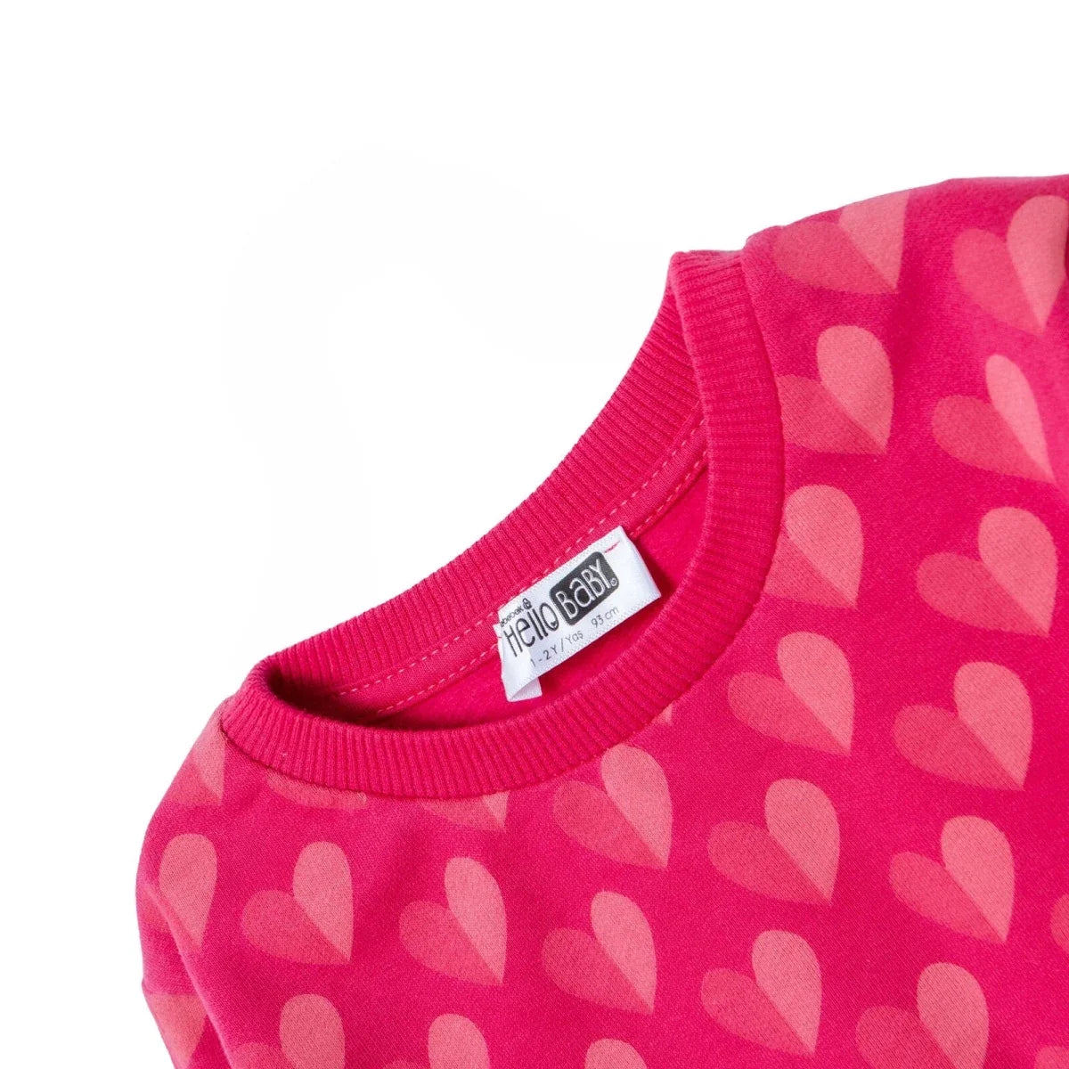 HelloBaby Heart Print Brushed Loopback Baby Sweatshirt (3-6 Months to 4-5 Years)