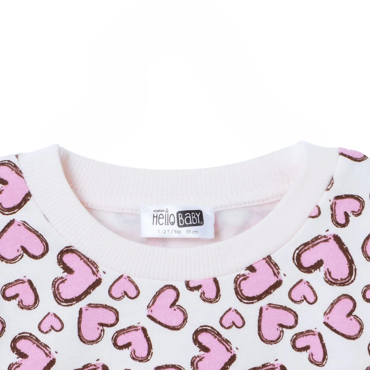 HelloBaby Heart Print Brushed Loopback Baby Sweatshirt (3-6 Months to 4-5 Years)