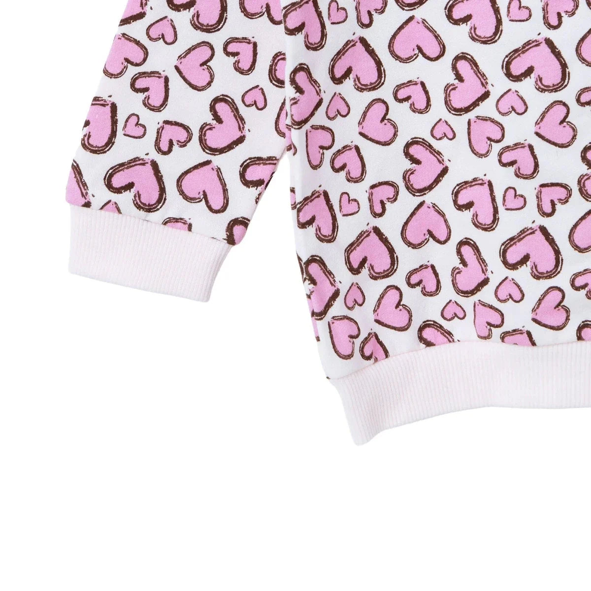 HelloBaby Heart Print Brushed Loopback Baby Sweatshirt (3-6 Months to 4-5 Years)