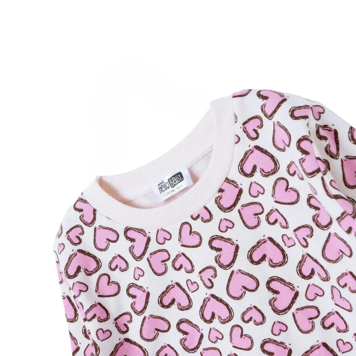 HelloBaby Heart Print Brushed Loopback Baby Sweatshirt (3-6 Months to 4-5 Years)