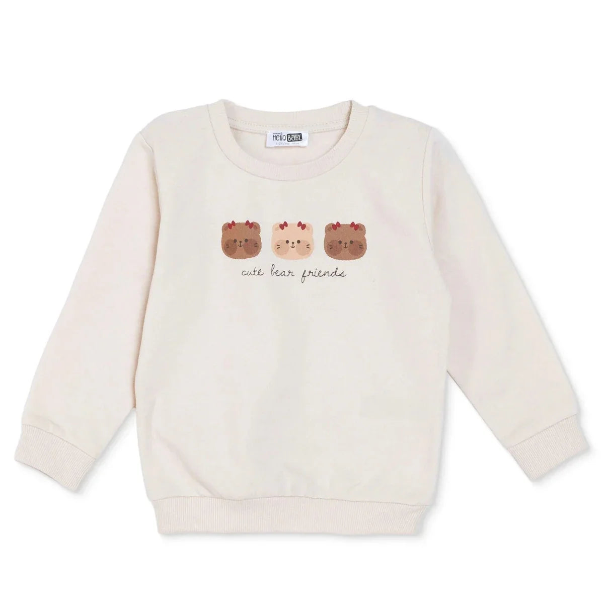 HelloBaby "Cute Bear Friends" Slogan Baby Sweatshirt (3-6 Months to 4-5 Years)