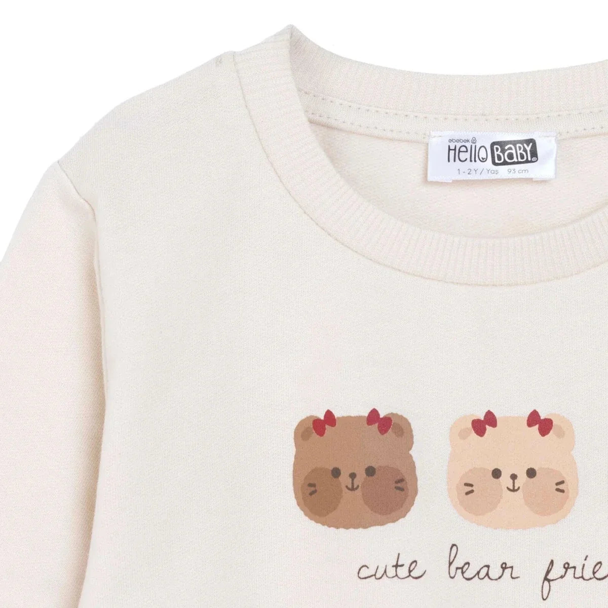 HelloBaby "Cute Bear Friends" Slogan Baby Sweatshirt (3-6 Months to 4-5 Years)