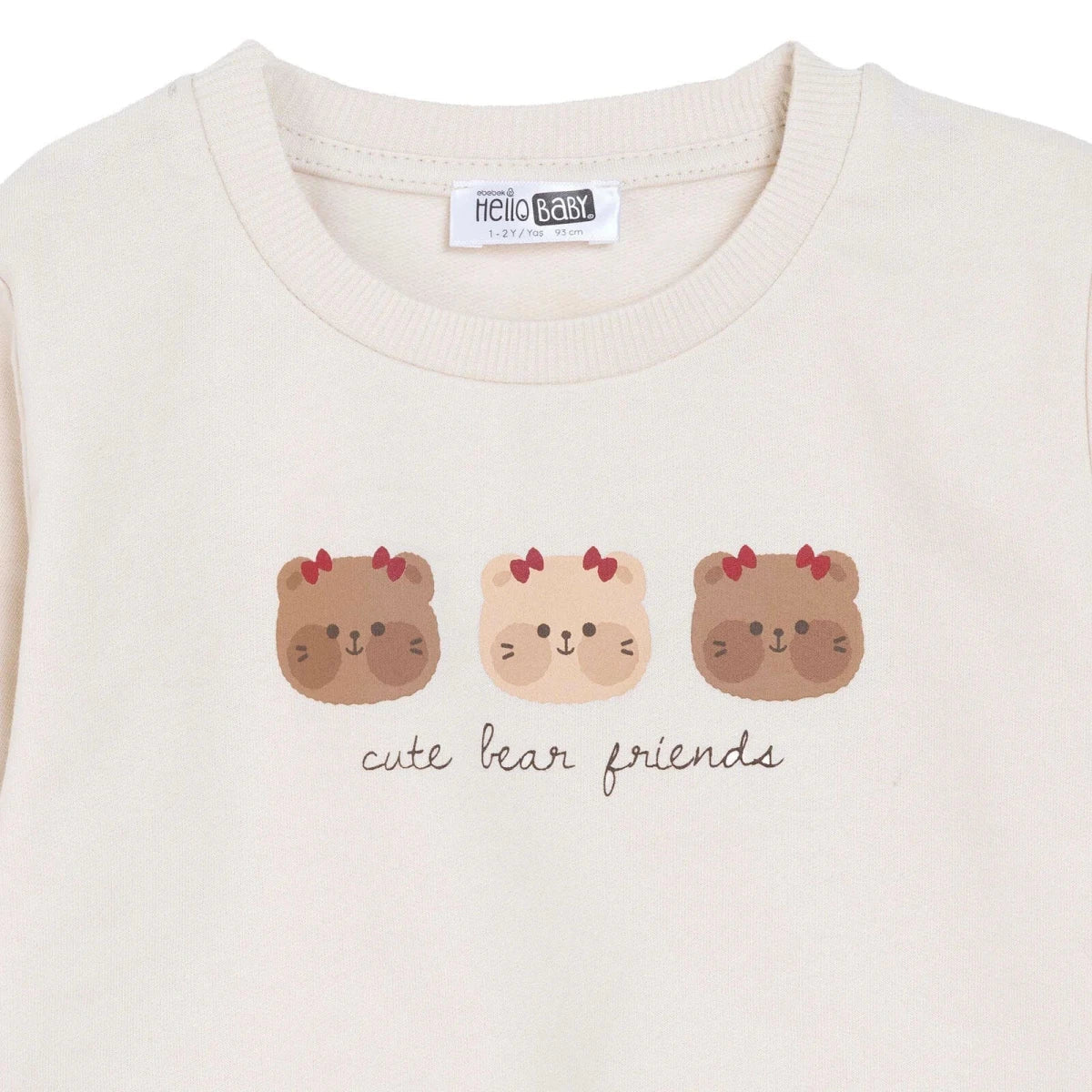HelloBaby "Cute Bear Friends" Slogan Baby Sweatshirt (3-6 Months to 4-5 Years)