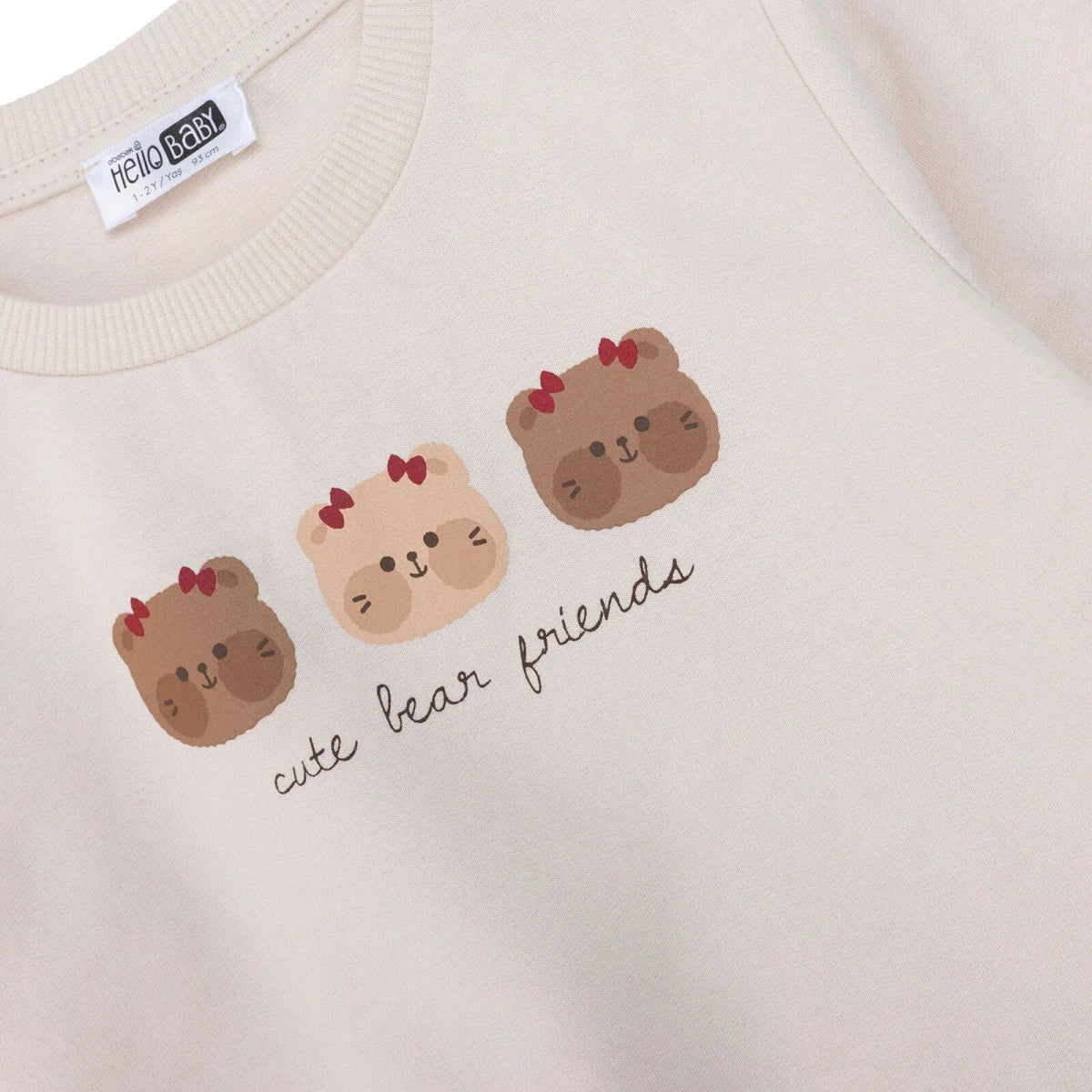 HelloBaby "Cute Bear Friends" Slogan Baby Sweatshirt (3-6 Months to 4-5 Years)