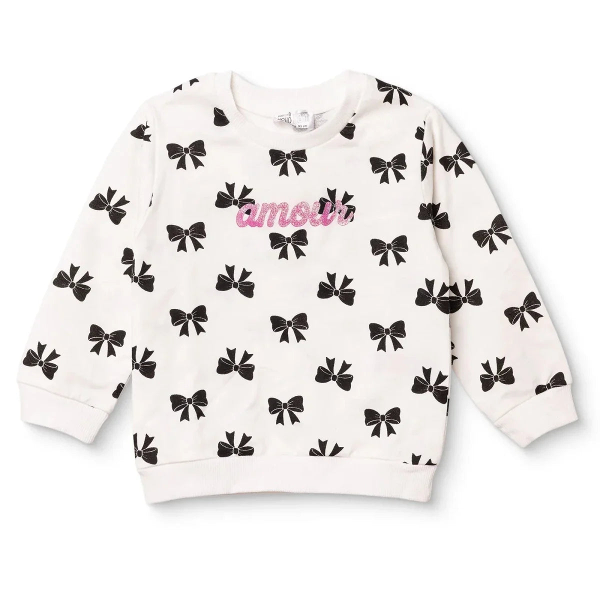HelloBaby Bow Print Brushed Loopback Baby Sweatshirt (3-6 Months to 4-5 Years)
