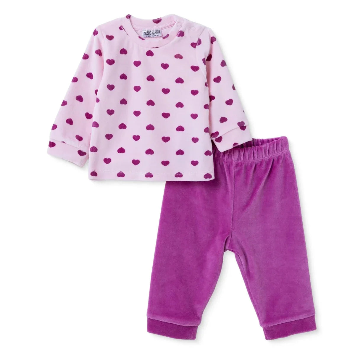 HelloBaby Velour Baby Sweatshirt & Leggings Set (1-3 Months to 12 Months)