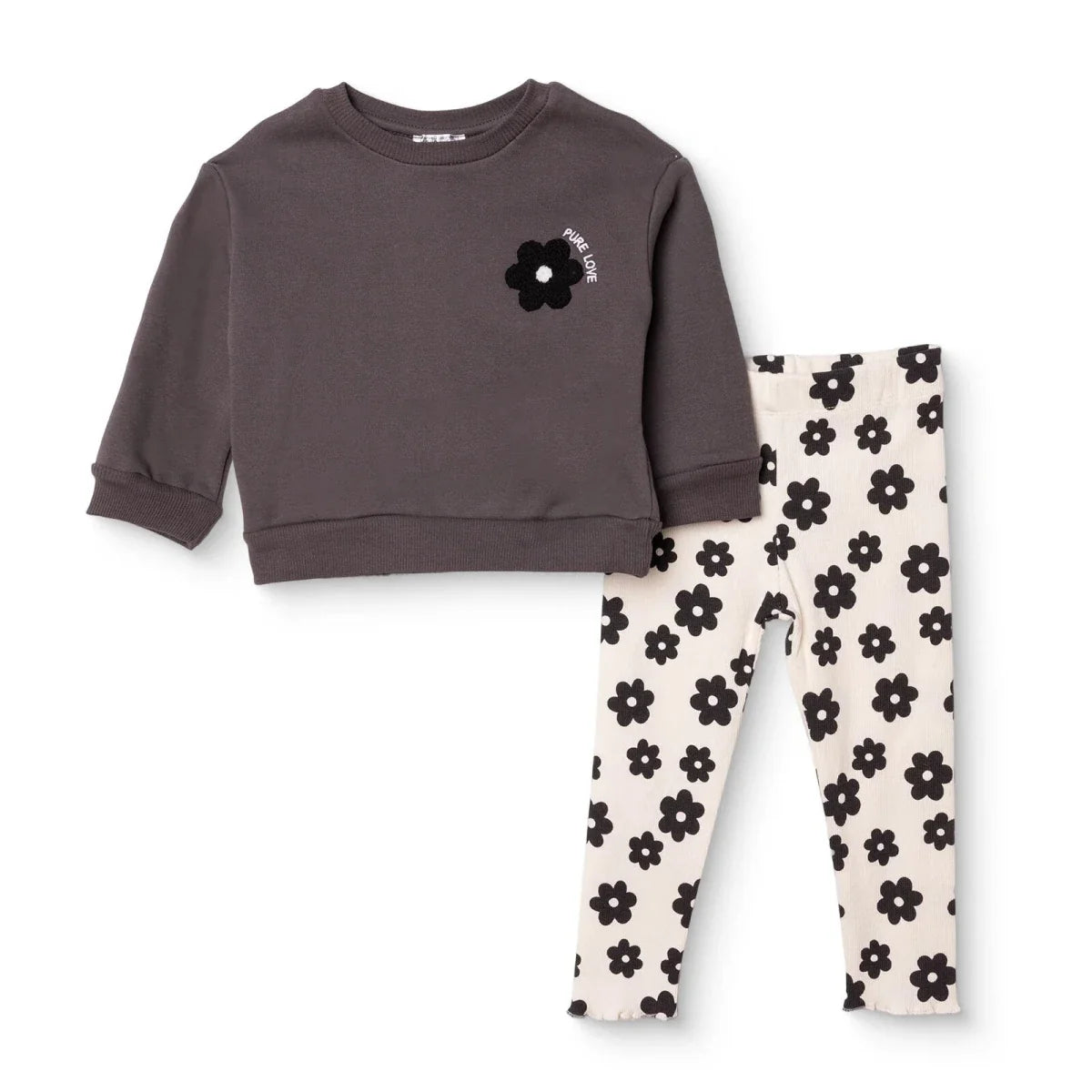 HelloBaby Floral Print Baby Sweatshirt & Leggings Set (3-6 Months to 4-5 Years)