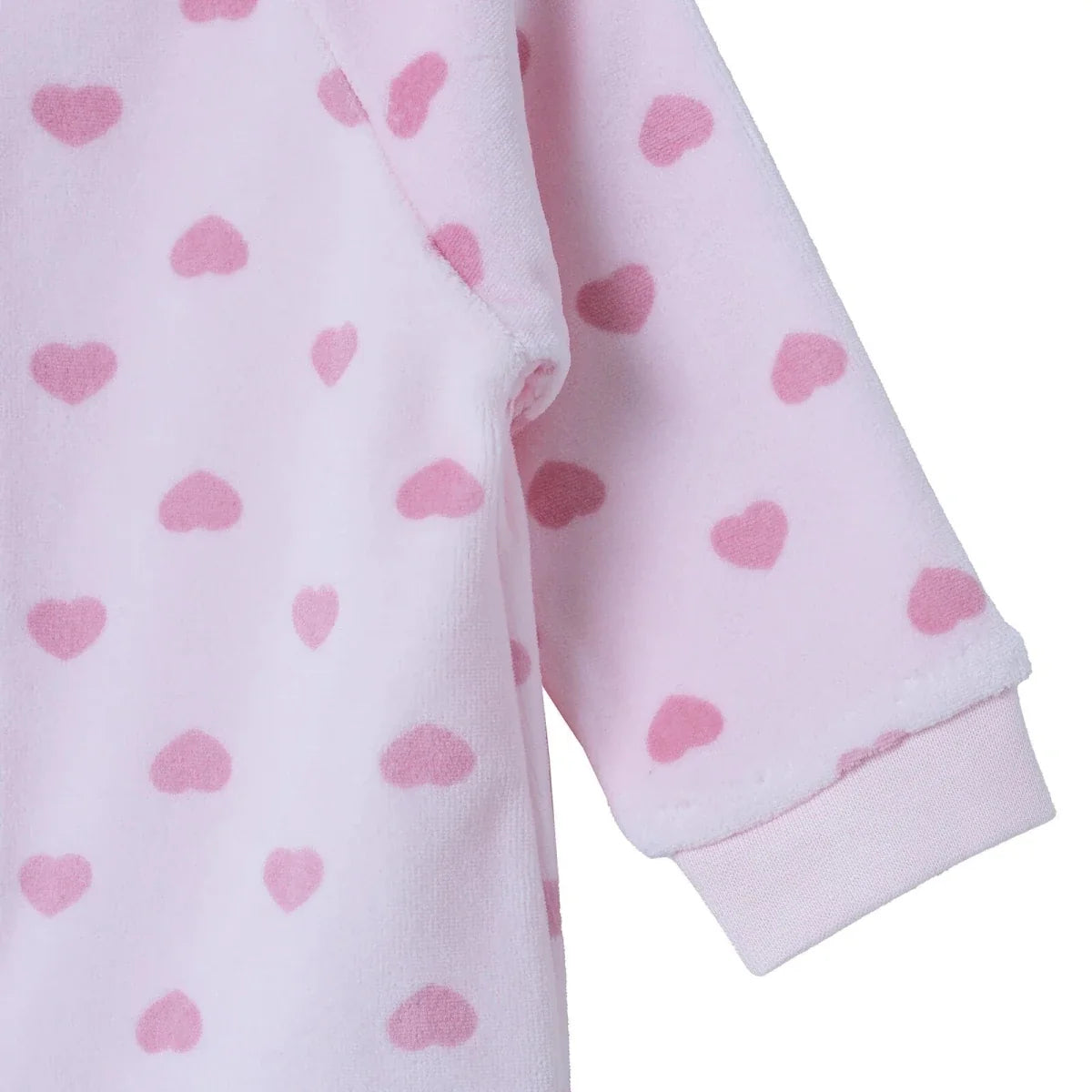 HelloBaby Heart Print Footless Velour Baby Sleepsuit (Newborn to 6-9 Months)