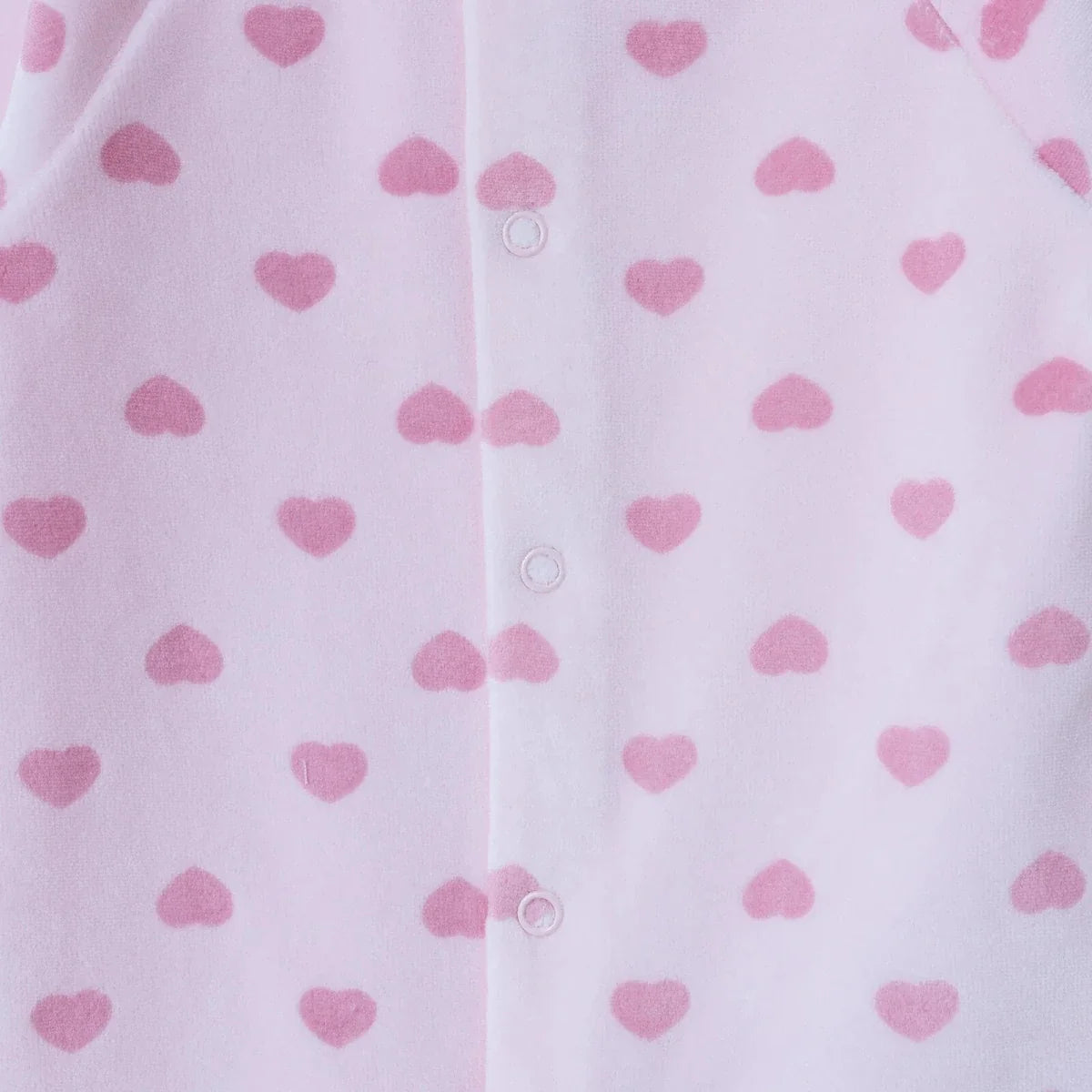 HelloBaby Heart Print Footless Velour Baby Sleepsuit (Newborn to 6-9 Months)
