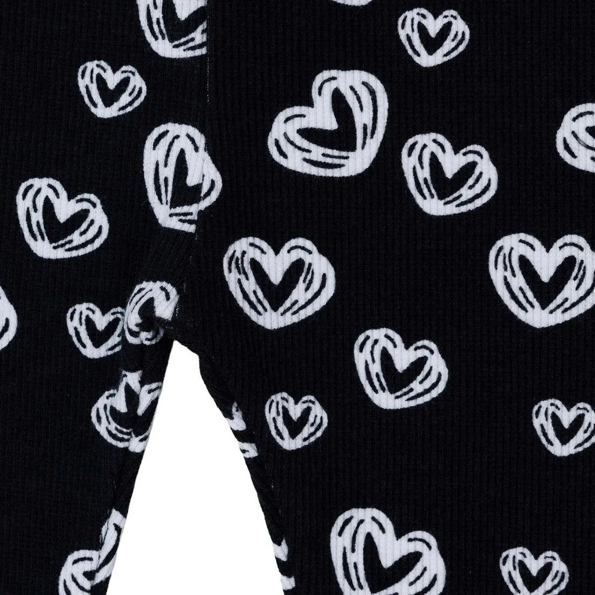 HelloBaby Heart Print Ribbed Baby Leggings (1-3 Months to 12 Months)