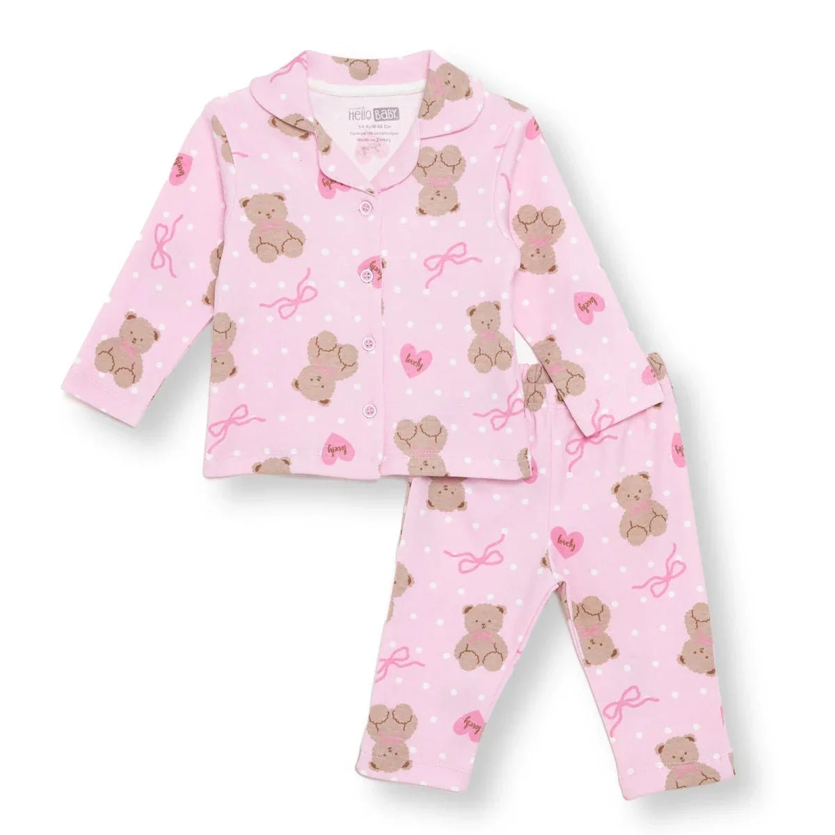 HelloBaby Animal Print Peter Pan Collar Baby Pyjama Set (3-6 Months to 3-4 Years)