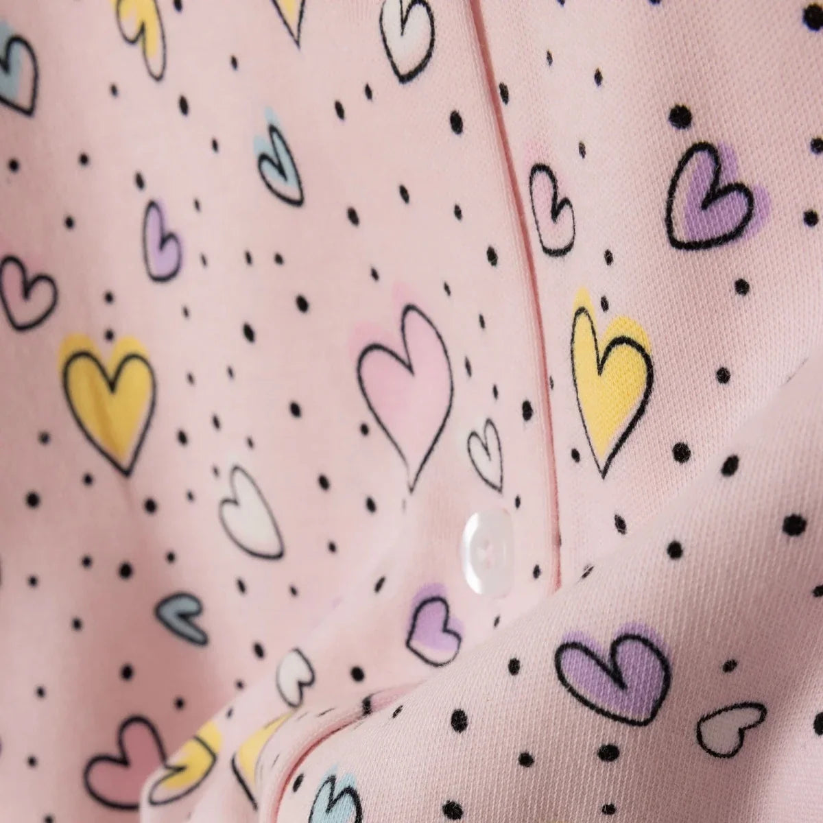 HelloBaby Heart Print Shirt Collar Baby Pyjama Set (3-6 Months to 3-4 Years)