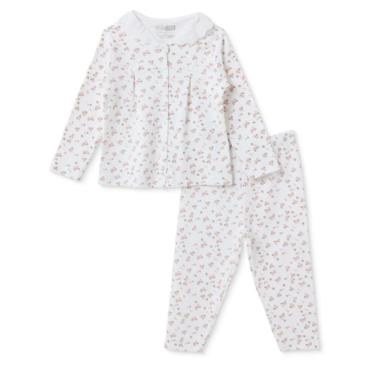 HelloBaby Floral Print Peter Pan Collar Baby Pyjama Set (3-6 Months to 2-3 Years)