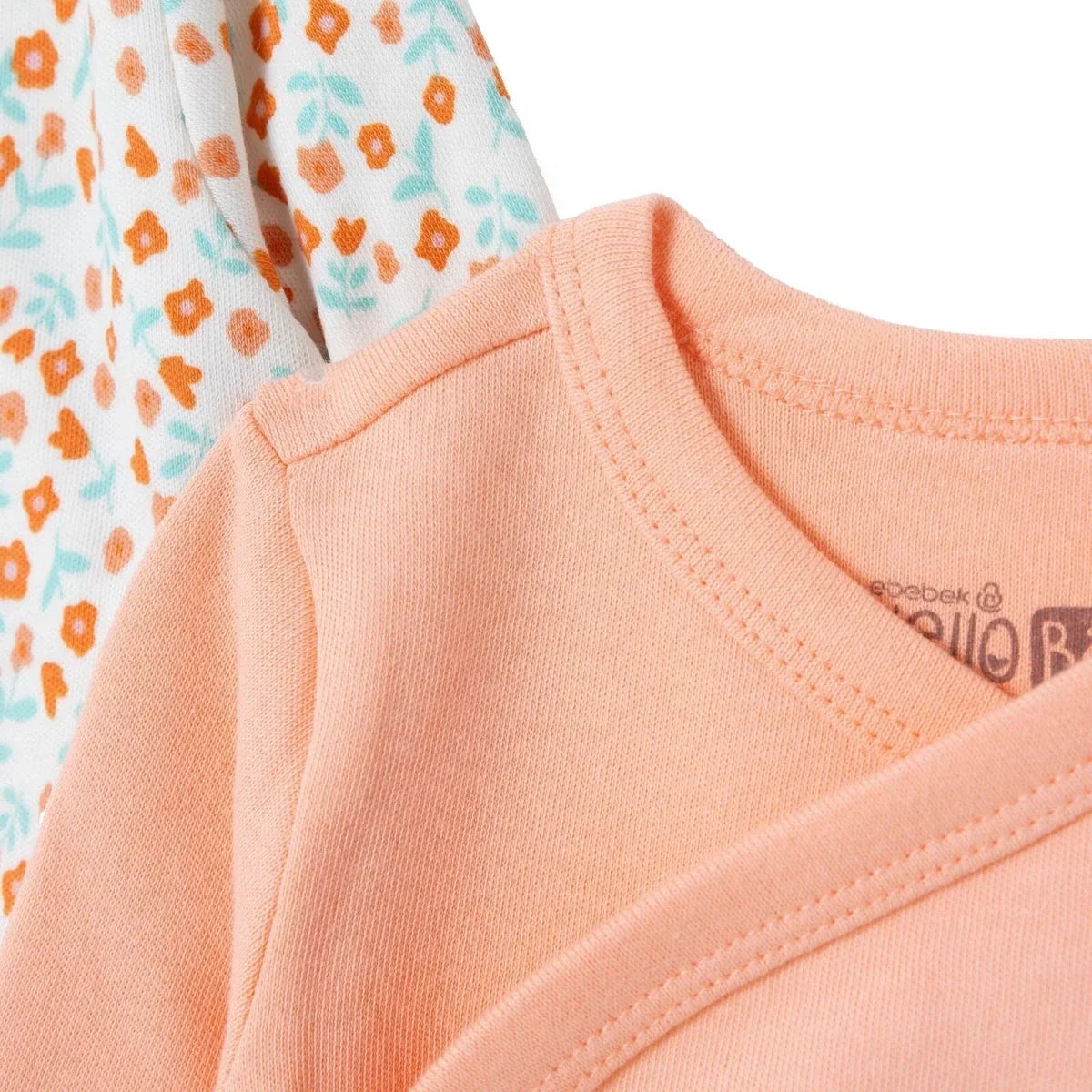 HelloBaby 2 Pack Animal Print Long Sleeve Interlock Baby Bodysuits (Newborn to 6-9 Months)