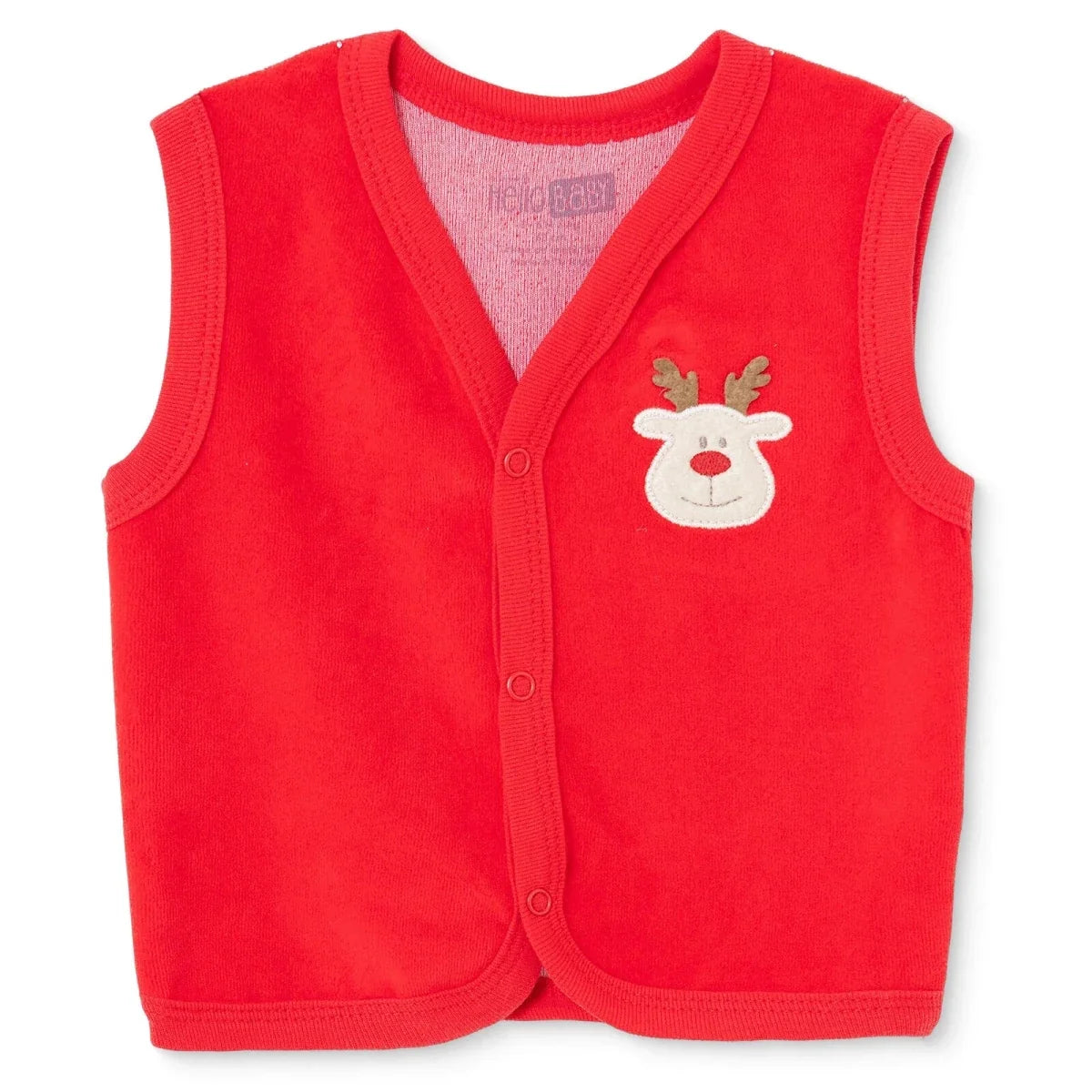 HelloBaby Deer Print Velour Baby Gilet (Newborn to 6-9 Months)