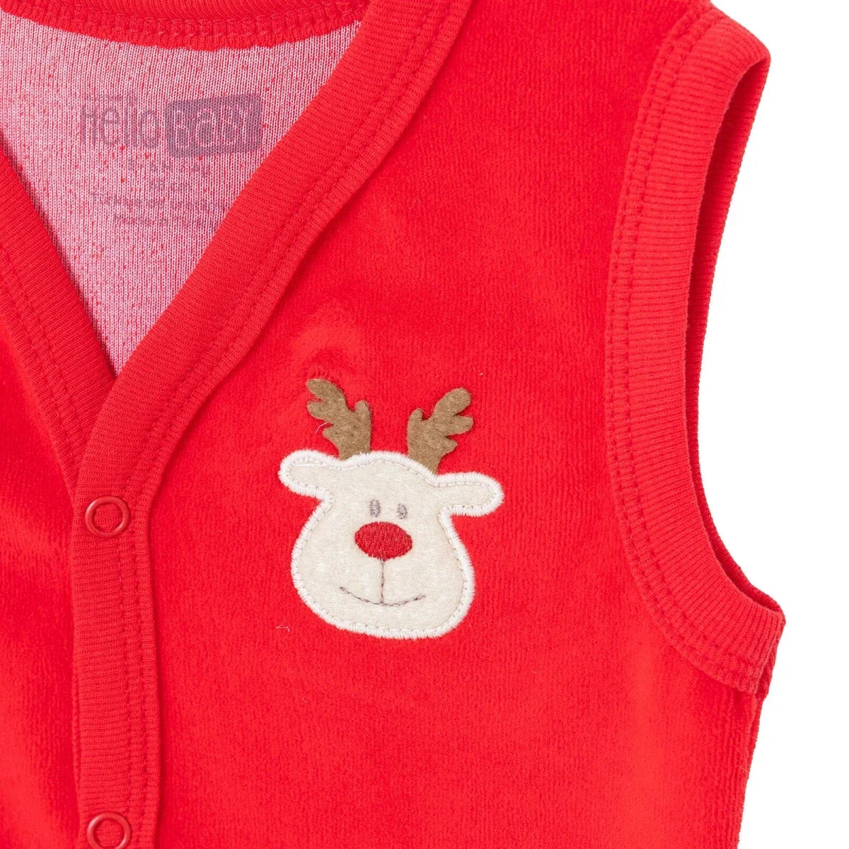 HelloBaby Deer Print Velour Baby Gilet (Newborn to 6-9 Months)