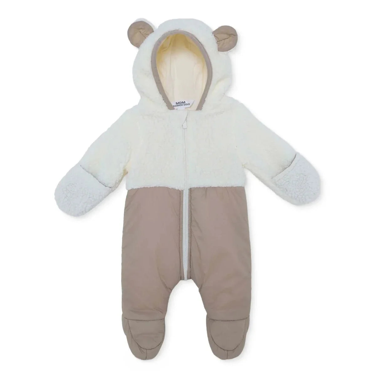 Midimod Hooded Zip-Up Soft Fleece Baby Pramsuit (1-3 Months to 12 Months)