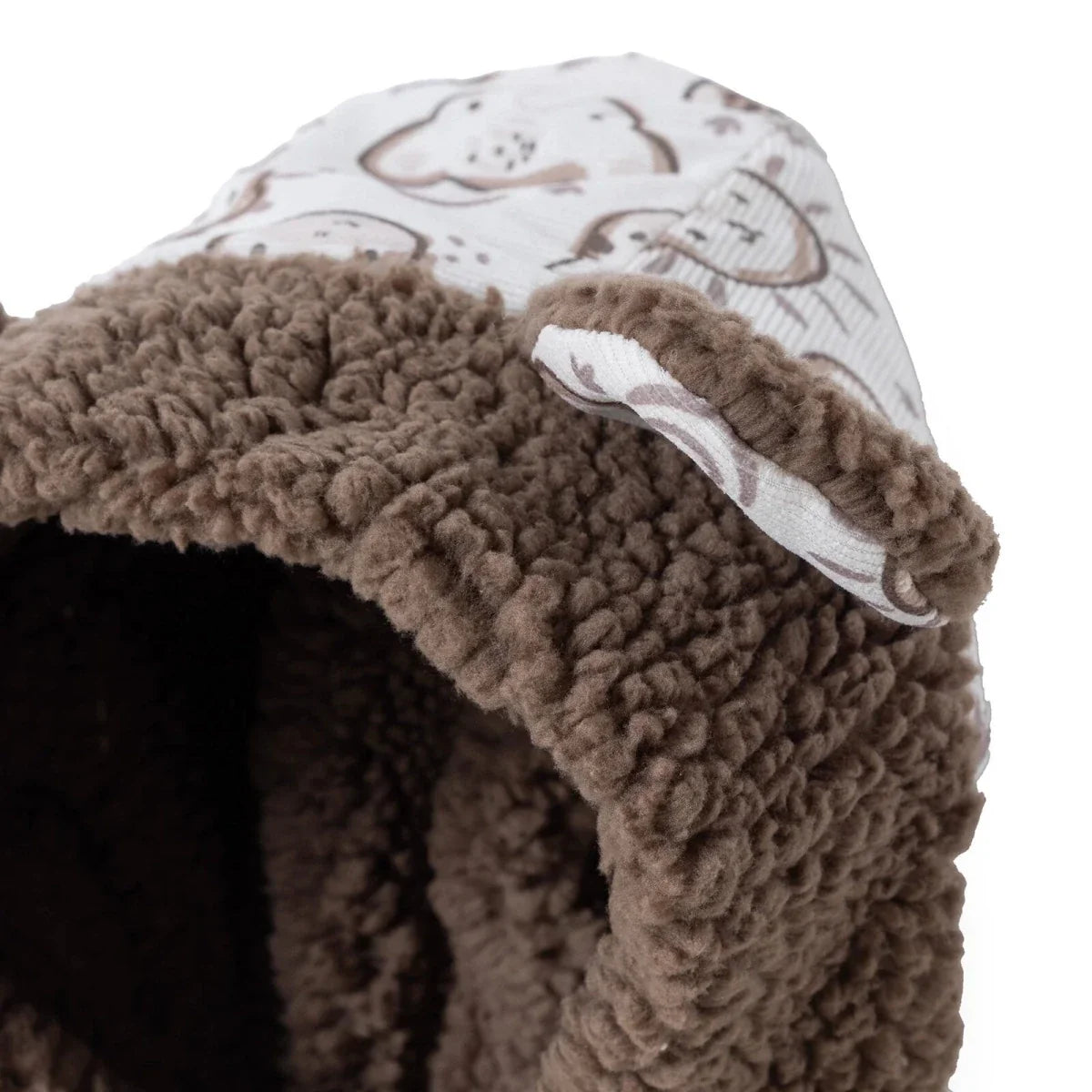 Midimod Animal Print Hooded Lined Fleece Baby Pramsuit (1-3 Months to 12 Months)