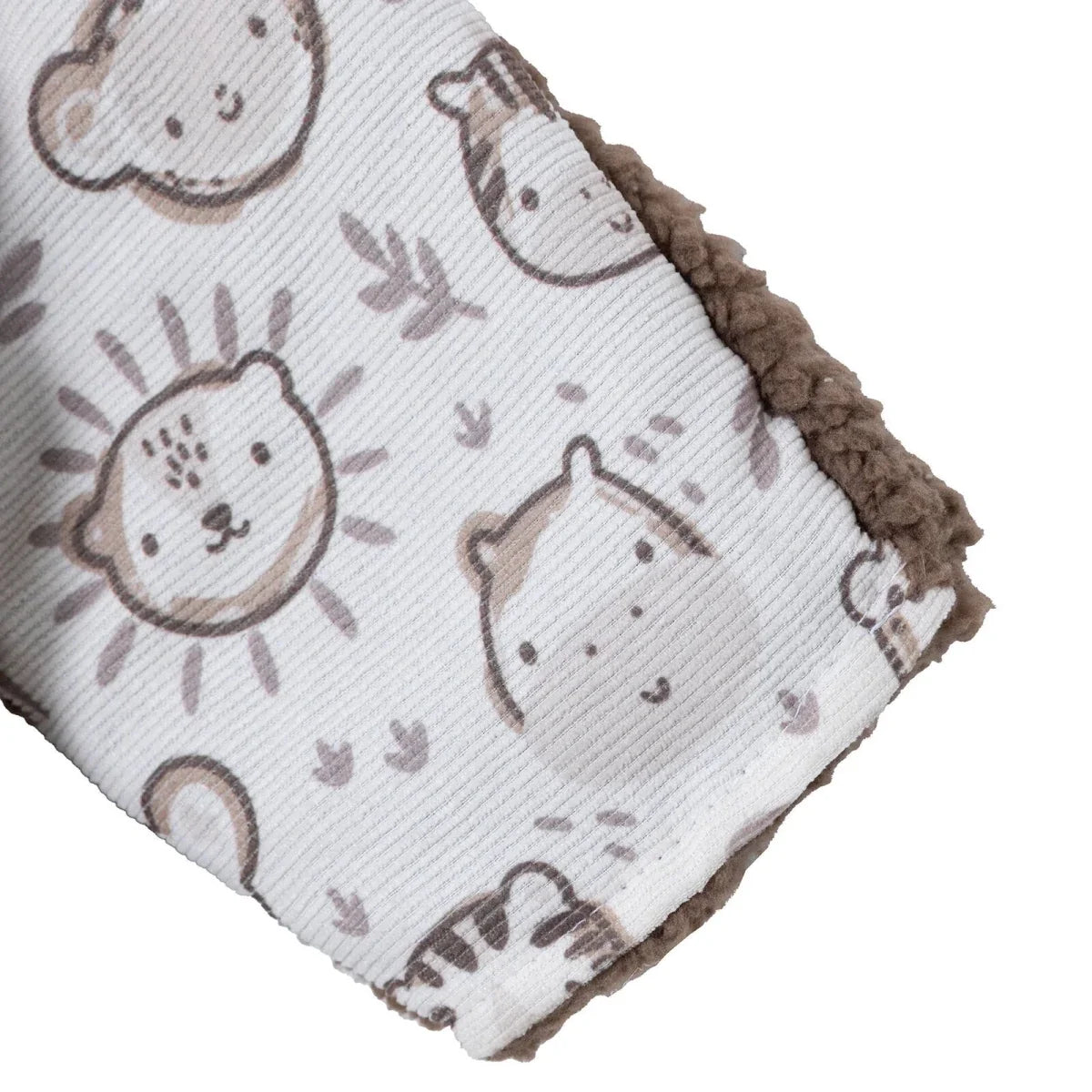 Midimod Animal Print Hooded Lined Fleece Baby Pramsuit (1-3 Months to 12 Months)