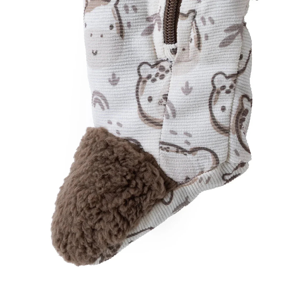 Midimod Animal Print Hooded Lined Fleece Baby Pramsuit (1-3 Months to 12 Months)