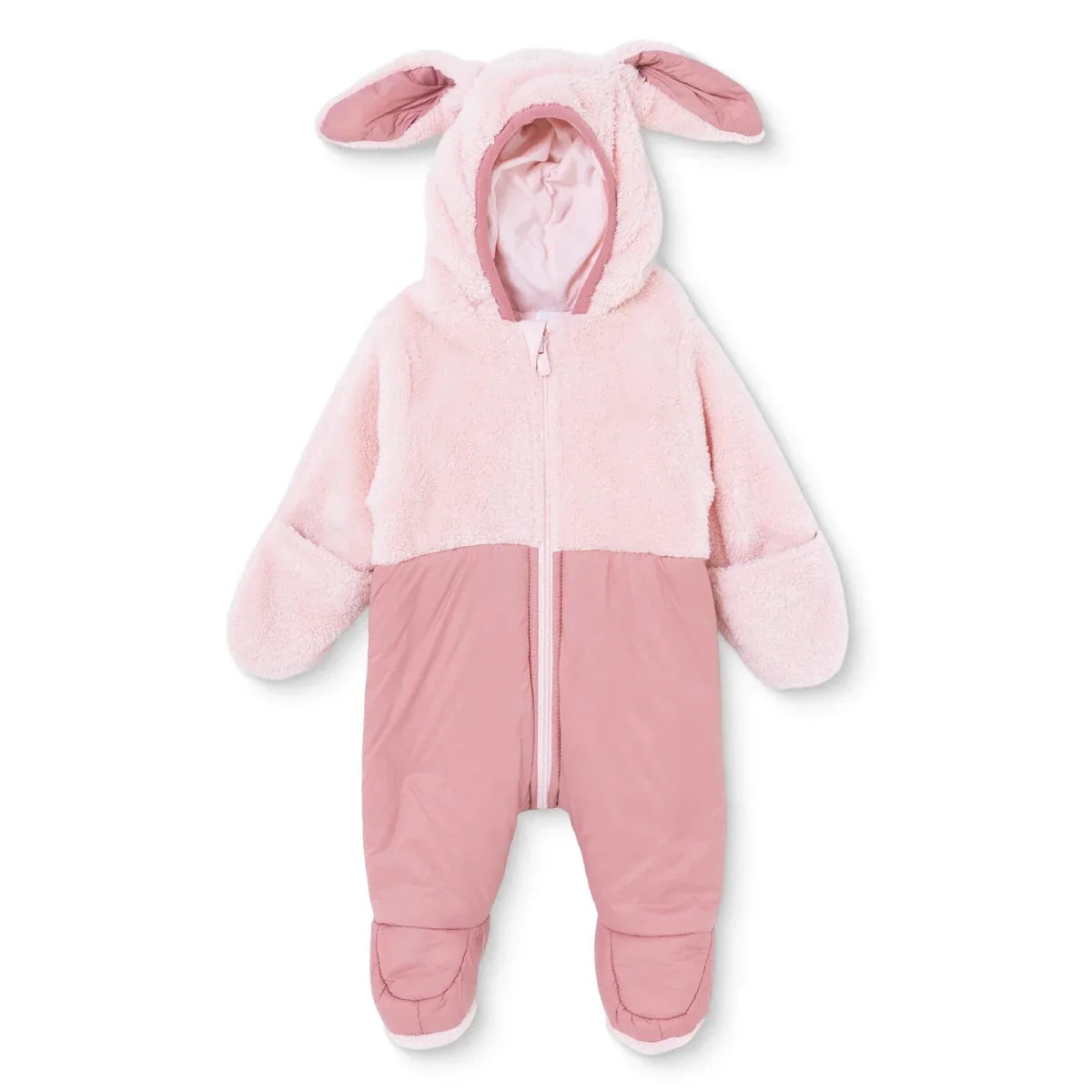 Midimod Hooded Zip-Up Soft Fleece Baby Pramsuit (1-3 Months to 12 Months)