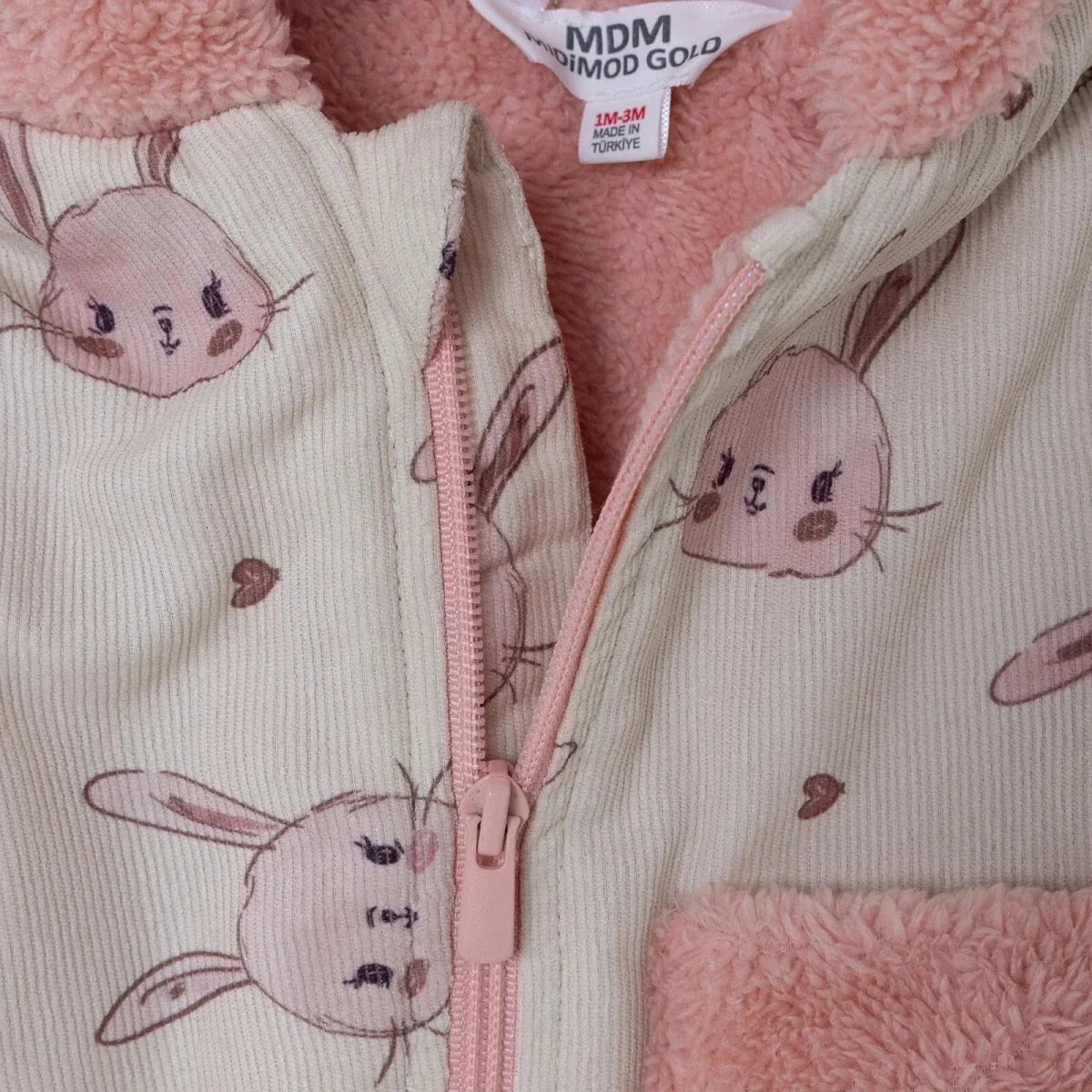 Midimod Hooded Zip-Up Soft Fleece Baby Pramsuit (1-3 Months to 12 Months)