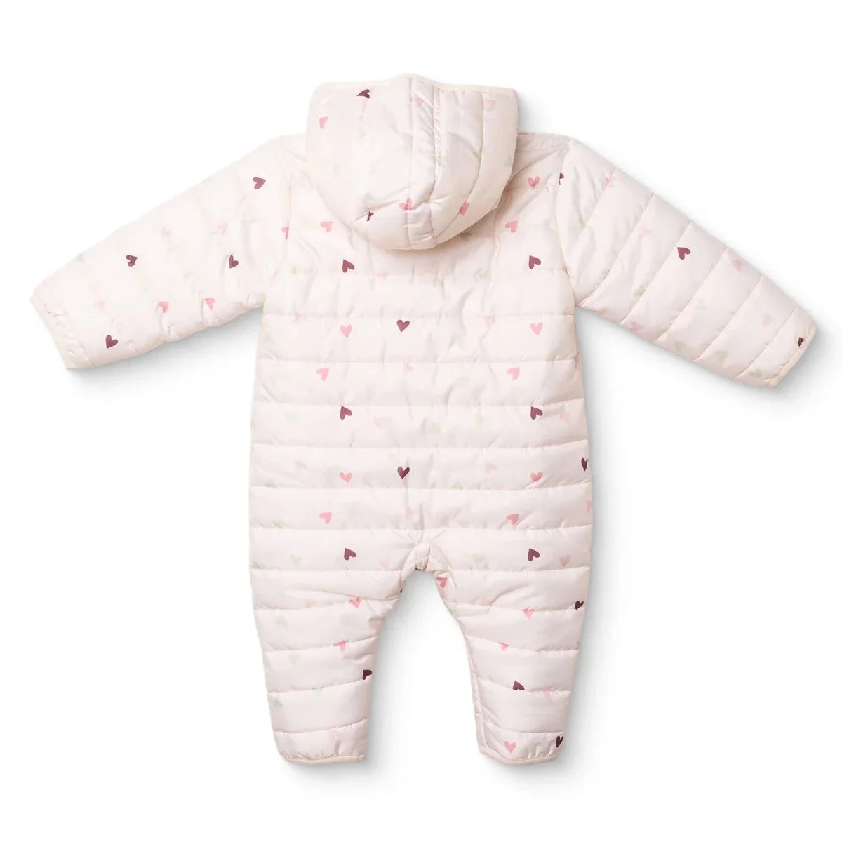 Verscon Hooded Heart Print Fleece Baby Pramsuit (9-12 Months to 18 Months-2 Years)