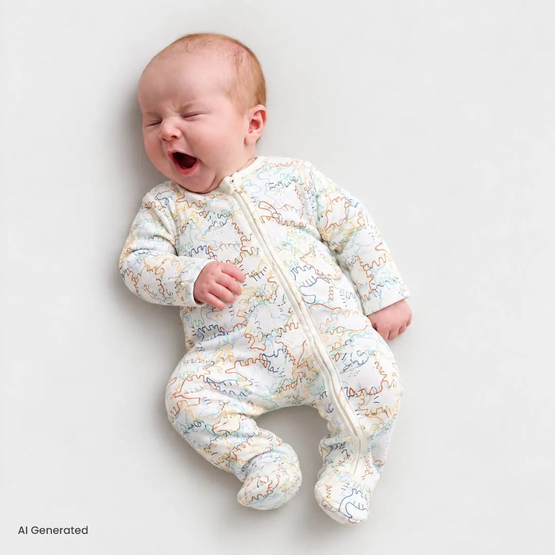 HelloBaby Long Sleeve Interlock Baby Sleepsuit with Feet (Newborn to 6-9 Months)