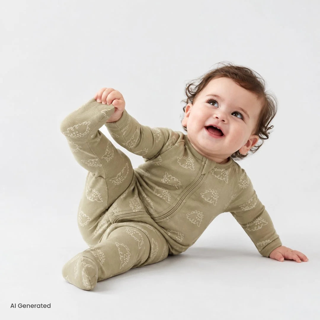 HelloBaby Long Sleeve Baby Sleepsuit with Feet (Newborn to 6-9 Months)