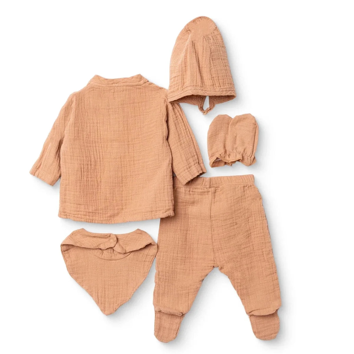 HelloBaby 5 Piece Muslin Baby Hospital Bag Set on a Hanger (Newborn)