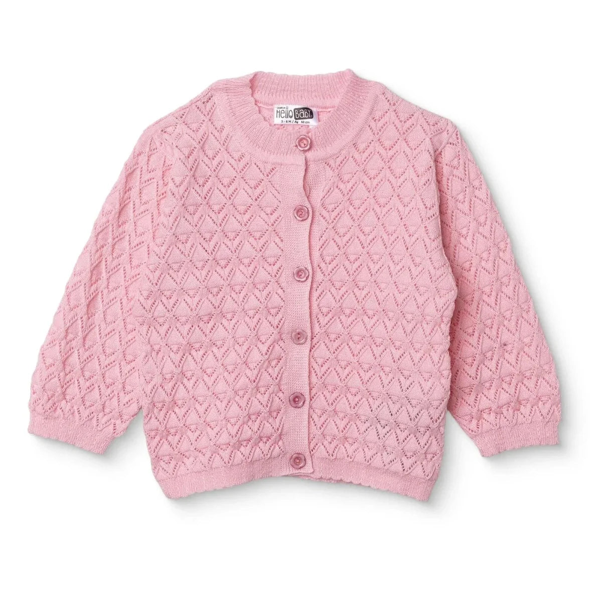 HelloBaby Floral Print Knitted Baby Cardigan (1-3 Months to 12 Months)