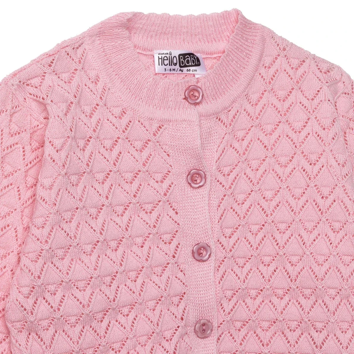 HelloBaby Floral Print Knitted Baby Cardigan (1-3 Months to 12 Months)