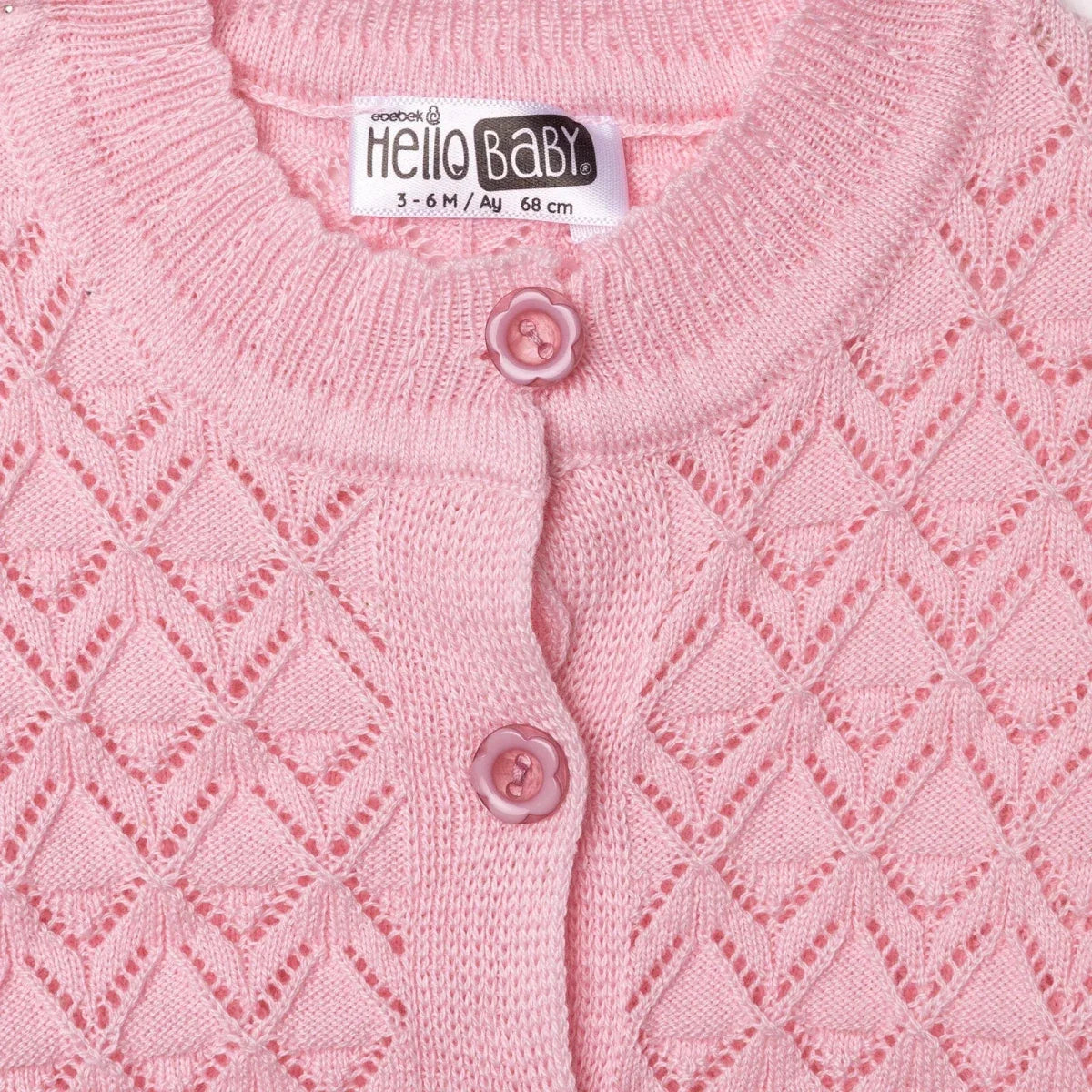 HelloBaby Floral Print Knitted Baby Cardigan (1-3 Months to 12 Months)