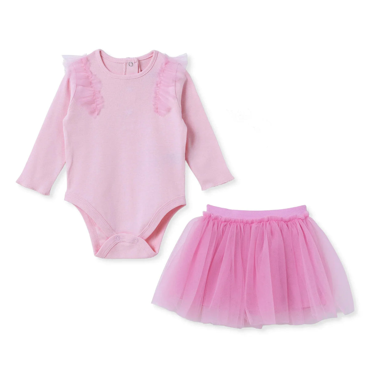 HelloBaby Floral Print Long Sleeve Baby Top & Tulle Skirt Set (1-3 to 12 Months)
