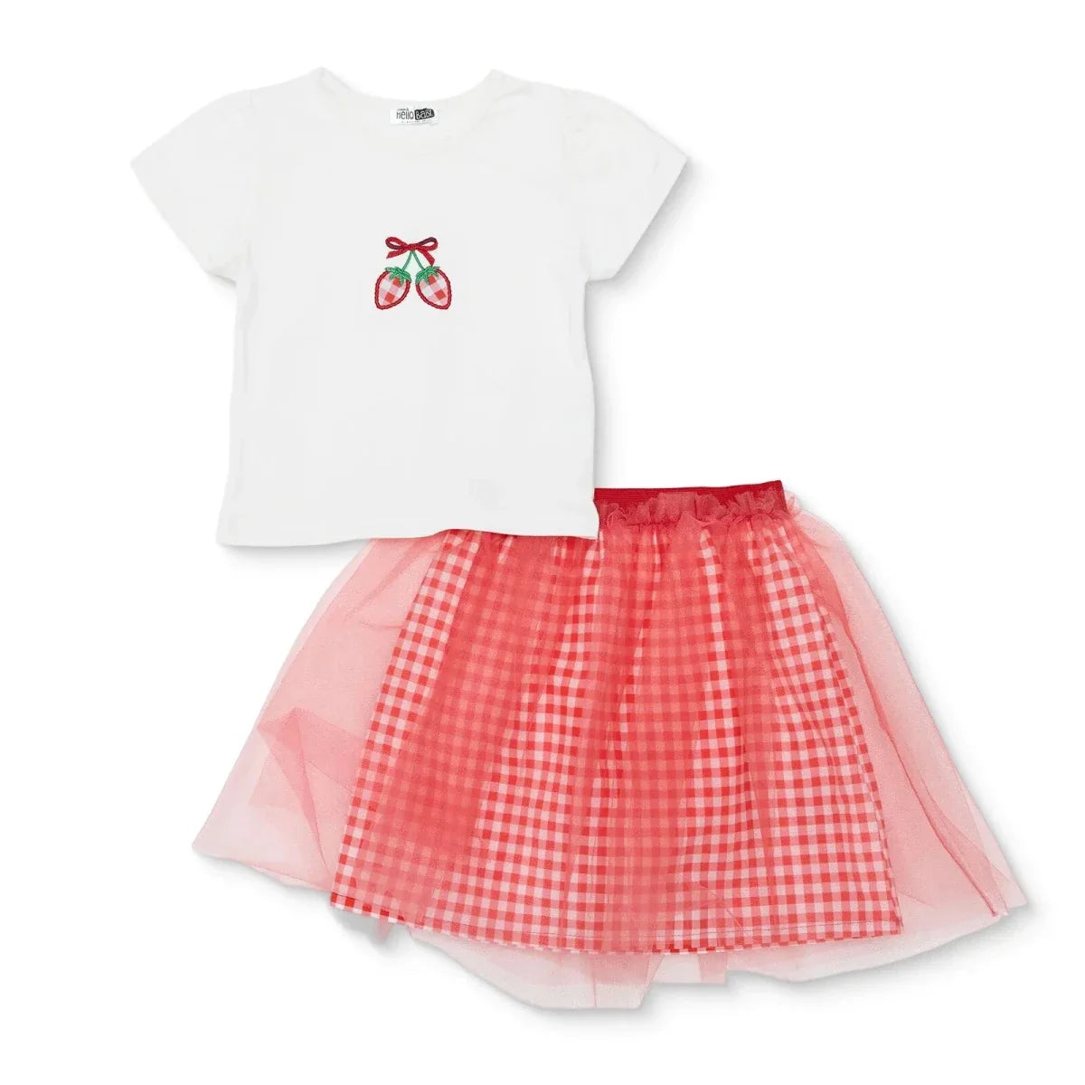 HelloBaby Short Sleeve Baby Top & Skirt Set (6-9 Months to 4-5 Years)