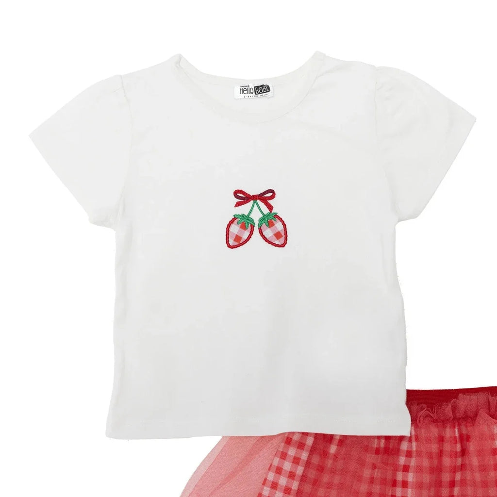 HelloBaby Short Sleeve Baby Top & Skirt Set (6-9 Months to 4-5 Years)