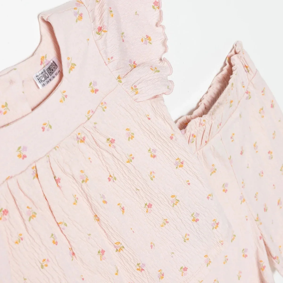 HelloBaby Girls Blouse & Shorts Set Pastel Dreams Crew Neck Full Length Short Sleeve - Pink Printed