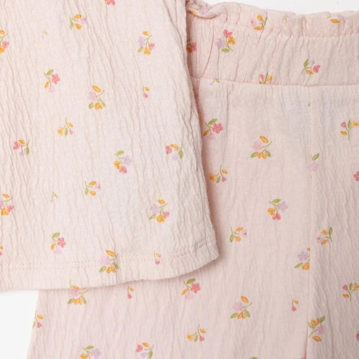 HelloBaby Girls Blouse & Shorts Set Pastel Dreams Crew Neck Full Length Short Sleeve - Pink Printed