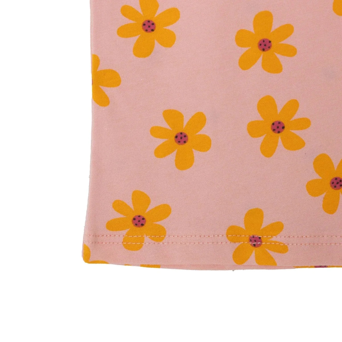 HelloBaby Girls T-shirt Floral Print Crew Neck Short Sleeve - Salmon