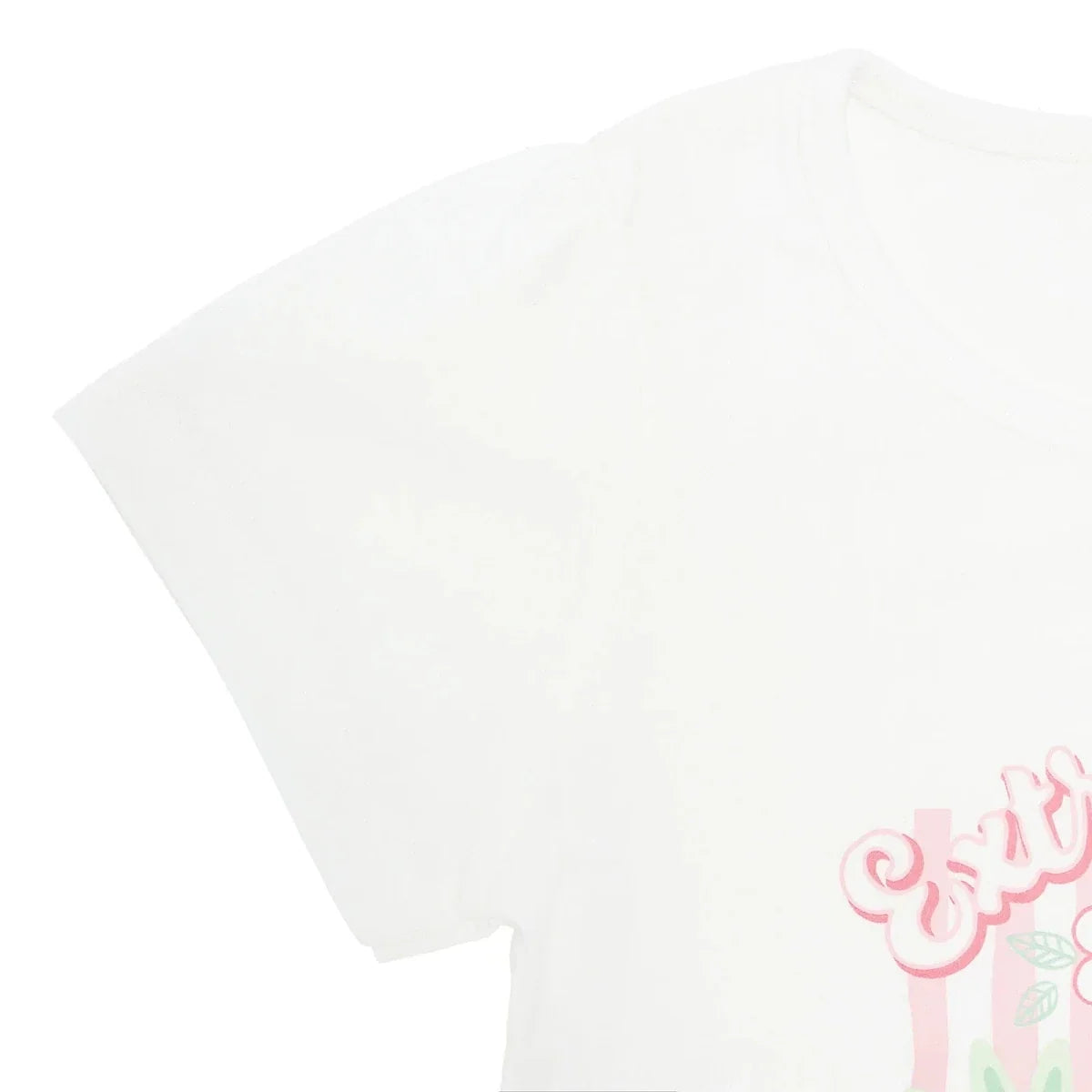 HelloBaby Girls T-shirt Strawberry Print Crew Neck Short Sleeve - Ecru