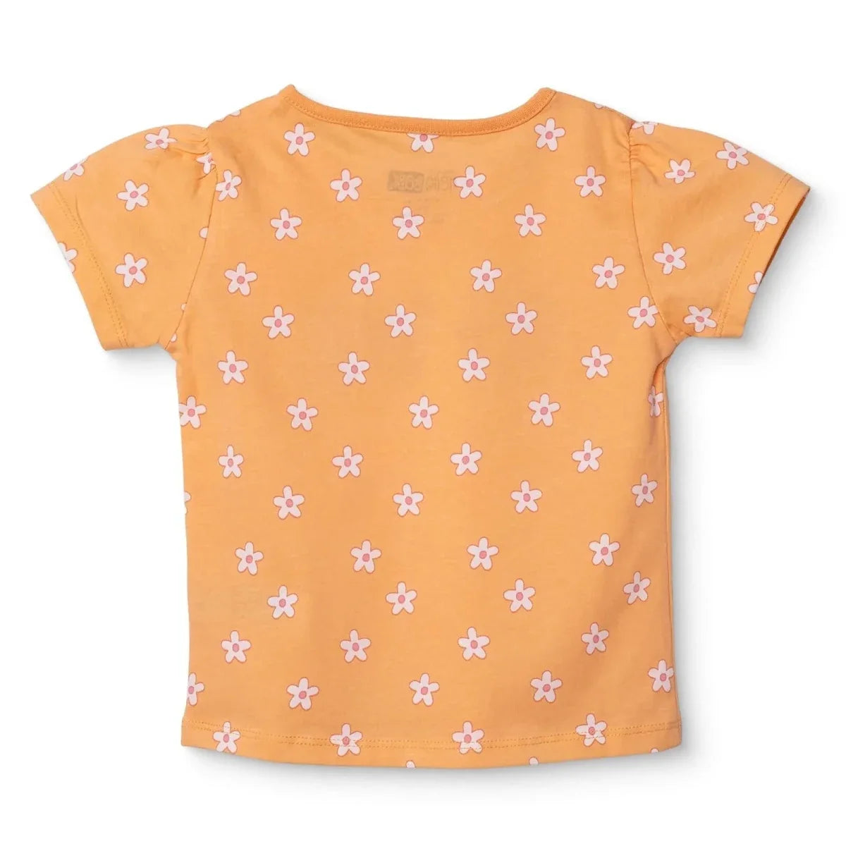HelloBaby Girls T-shirt Floral Print Crew Neck Short Sleeve - Salmon