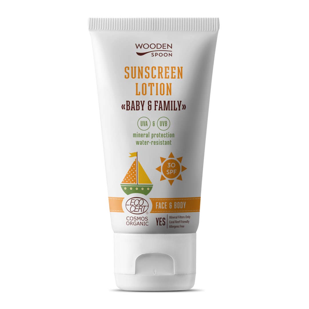 Organic Sunscreen Lotion Baby & Family 30 SPF- 150ml
