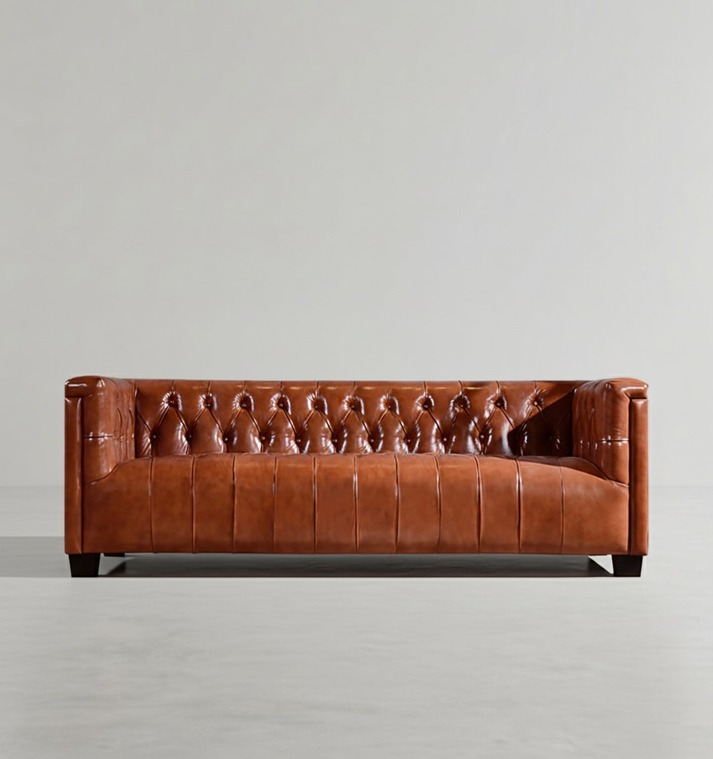 Aviator Three Seater Sofa, Real Leather And Aluminium