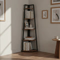 Industrial Corner Bookshelf & Display Rack with Black Metal A-Frame.