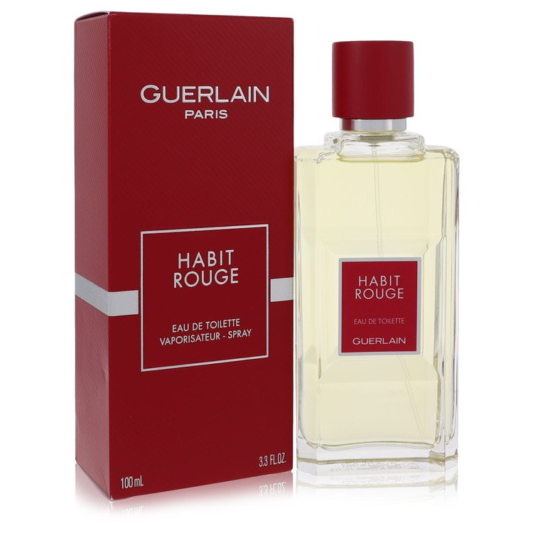 Guerlain Habit Rouge Eau De Toilette Spray 3.4 oz / 100 ml for Men