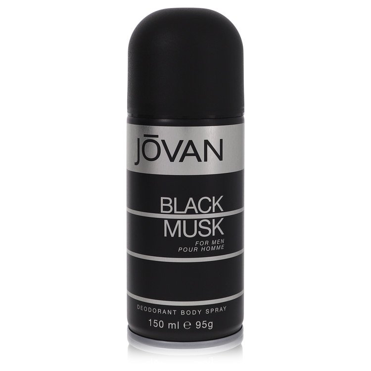 Jovan Black Musk Deodorant Spray for Men, 5 oz / 147 ml
