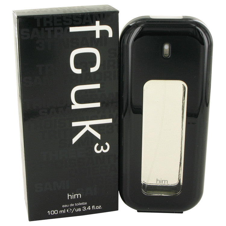 Fcuk 3 Eau De Toilette Spray for Men, 3.4 oz / 100 ml